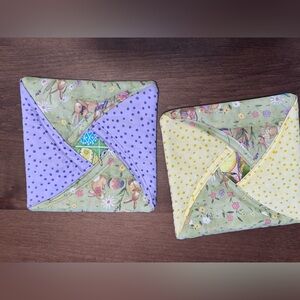 Hand crafted Easter themed pot holder/hot pads.Set of two festive pads.